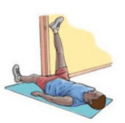 Hamstring Stretch on Wall Exercise Image